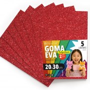gomma eva glitterata rossa
